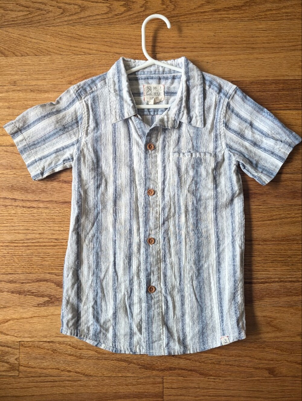 Me & Henry Blue Striped Shirt, 7/8
